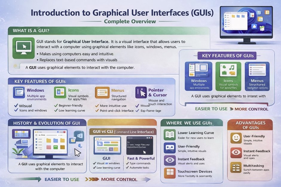 Introduction to Graphical User Interfaces in Fundamentals, History, and Core Concepts